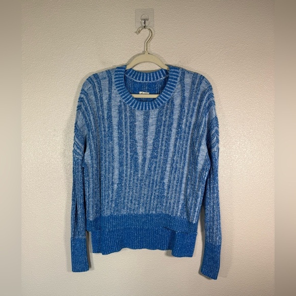 Anthro Pilcro Textured High-Low Pullover Sweater Blue Women’s Sz Sm - Picture 5 of 13